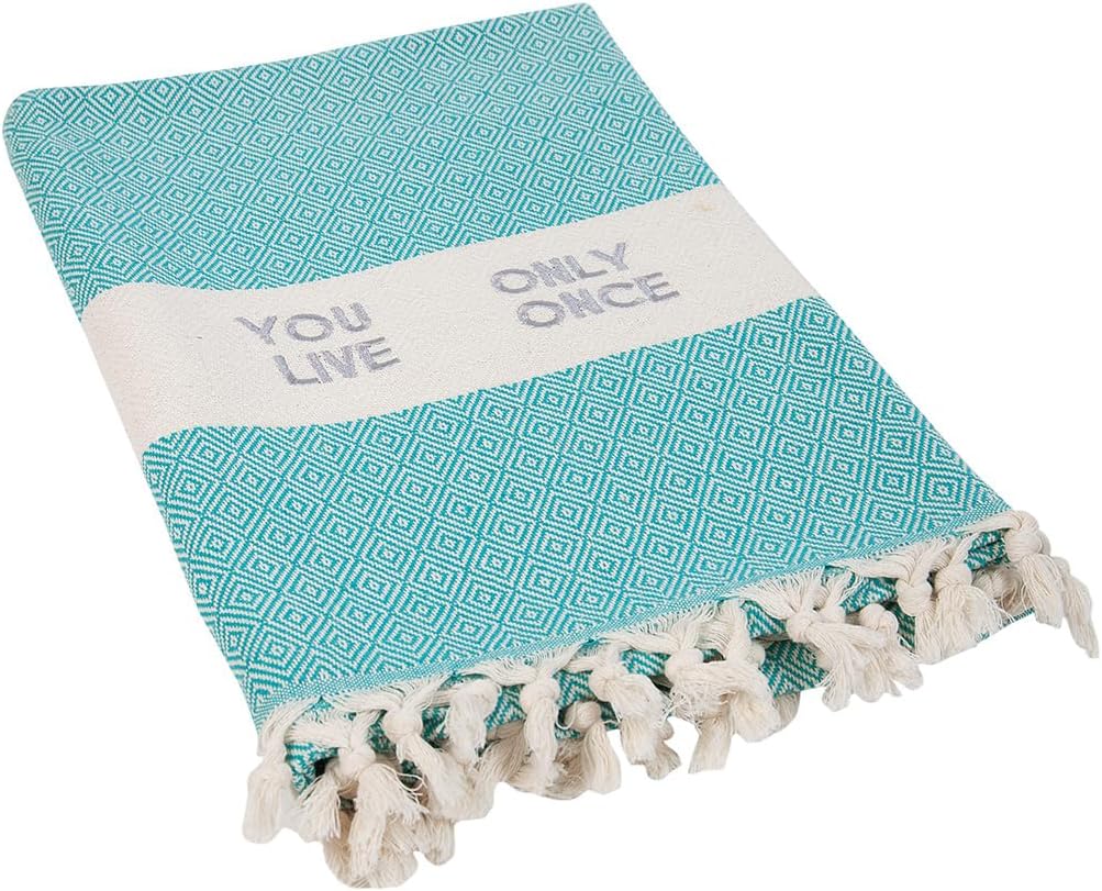 Bamyum ELMAS Großes Strandtuch 100 x 180 cm, Strandtuch Baumwolle Vintage